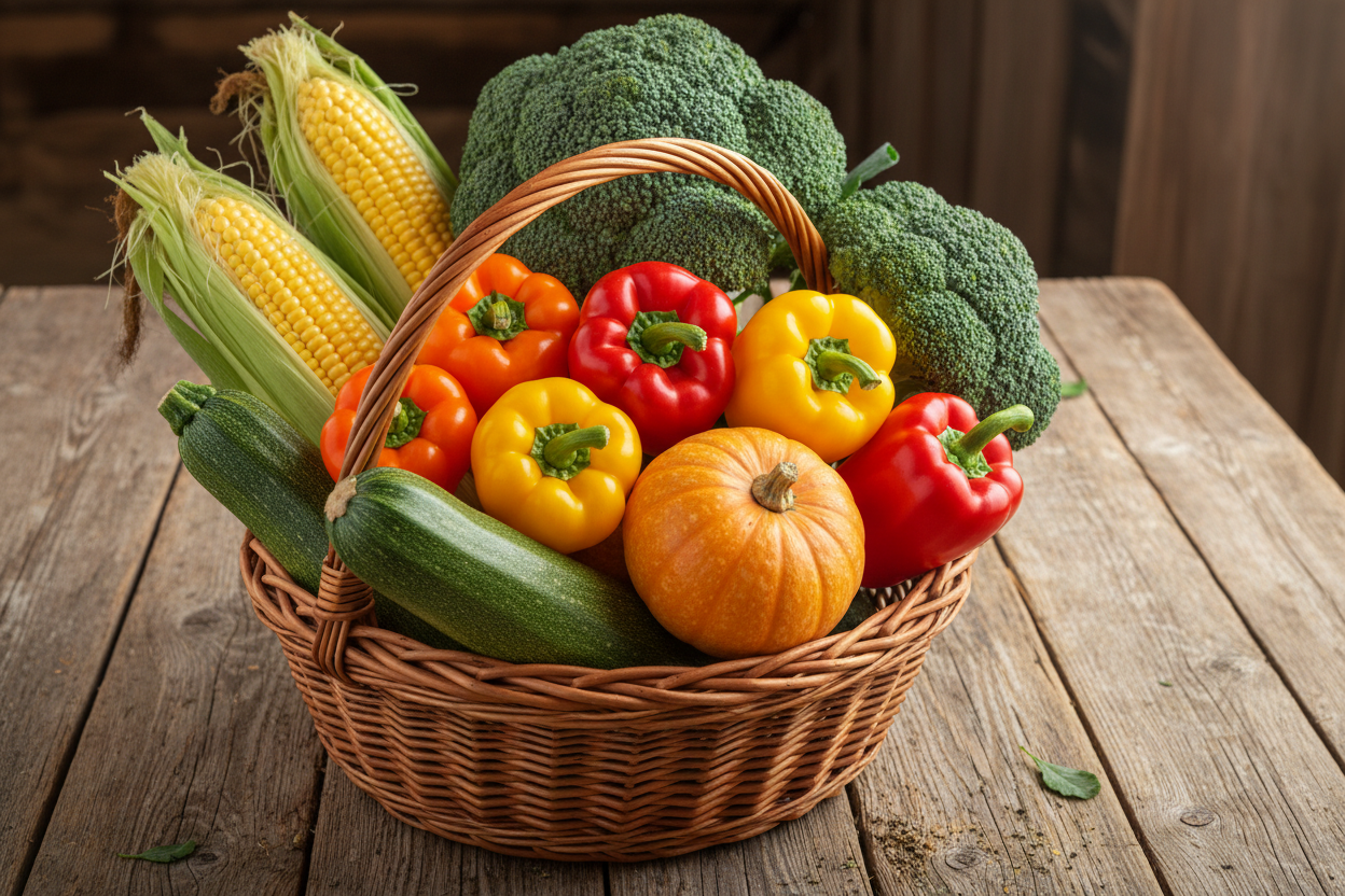 Basket of Farm Fresh Vegetables